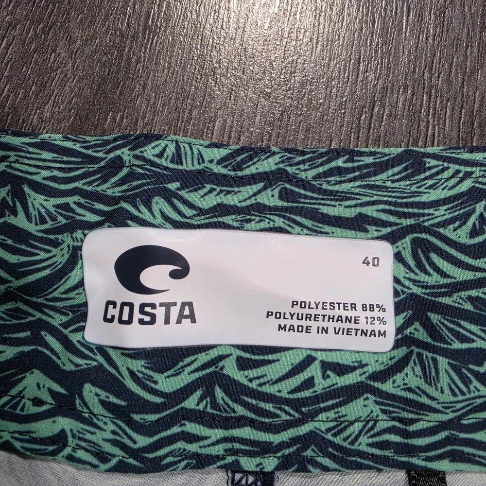 Costa Del Mar Board‎ Shorts Men 40 Green Waves Beach Surf Pool Vacation 8.5